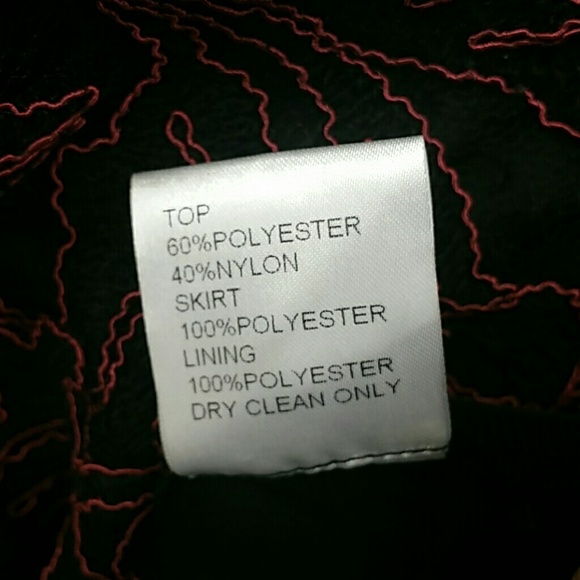 Tadashi Shoji black red fit & flair cocktail dress - Picture 5 of 8